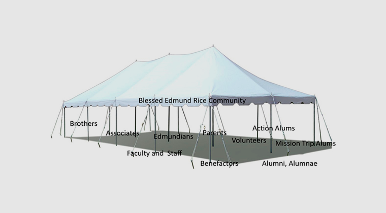 picture of a tent with importantes names on it